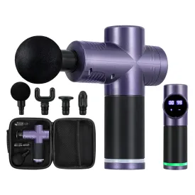 30 Speed Massage Gun | 4 Heads | Vibration Muscle Massager | Chargeable | Purple