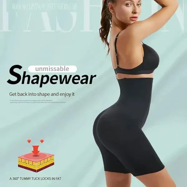 4-in-1 Shaper - Quick Slim Shape Wear Tummy, Back, Thighs, Hips - Black