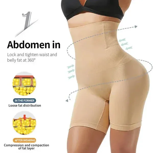 4-in-1 Shaper - Quick Slim Shape Wear Tummy, Back, Thighs, Hips - Black