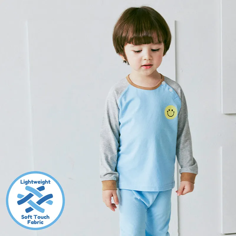 Blue Colour Block Smiley Sleep Set (Comfy Fit) 2410MK52