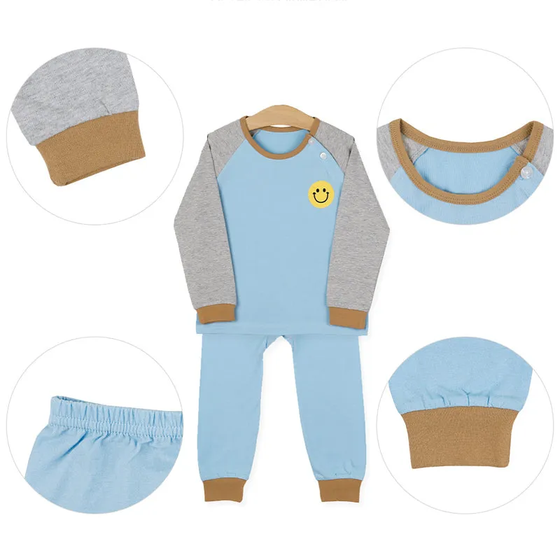 Blue Colour Block Smiley Sleep Set (Comfy Fit) 2410MK52