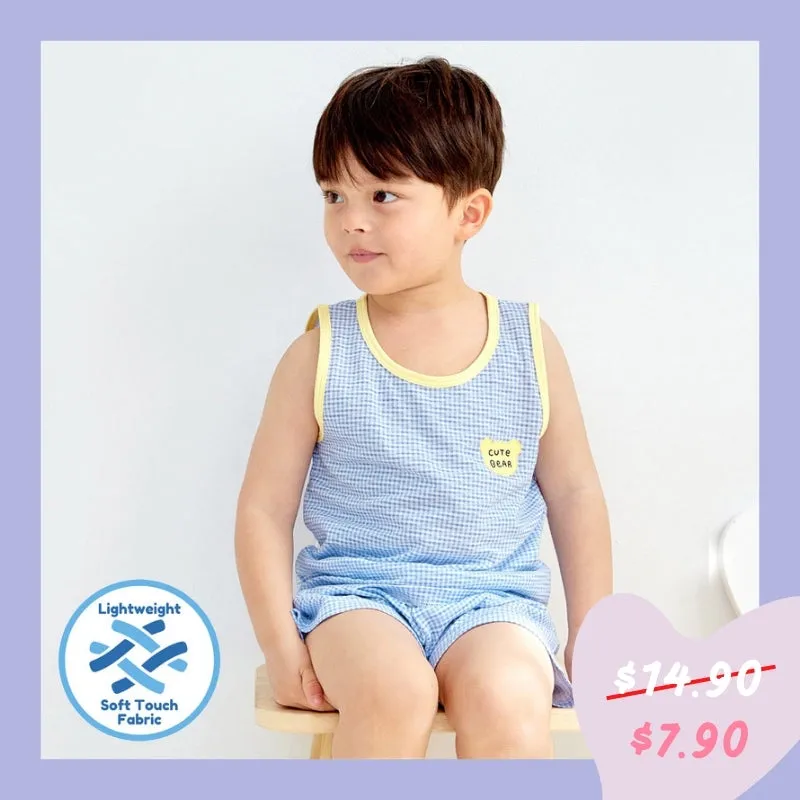 Blue Cute Bear Sleeveless Set 2405U26