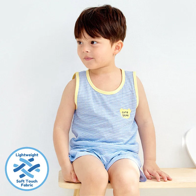 Blue Cute Bear Sleeveless Set 2405U26
