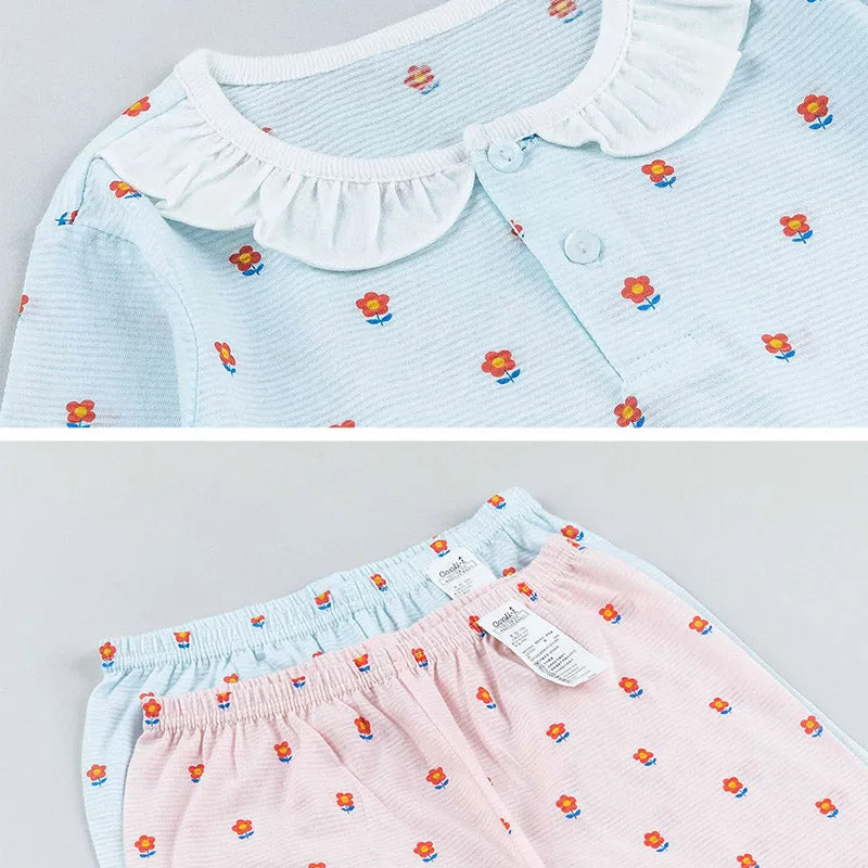 Blue Isabelle Flower Sleep Set (Comfy Fit) (Cooling) 2404C29