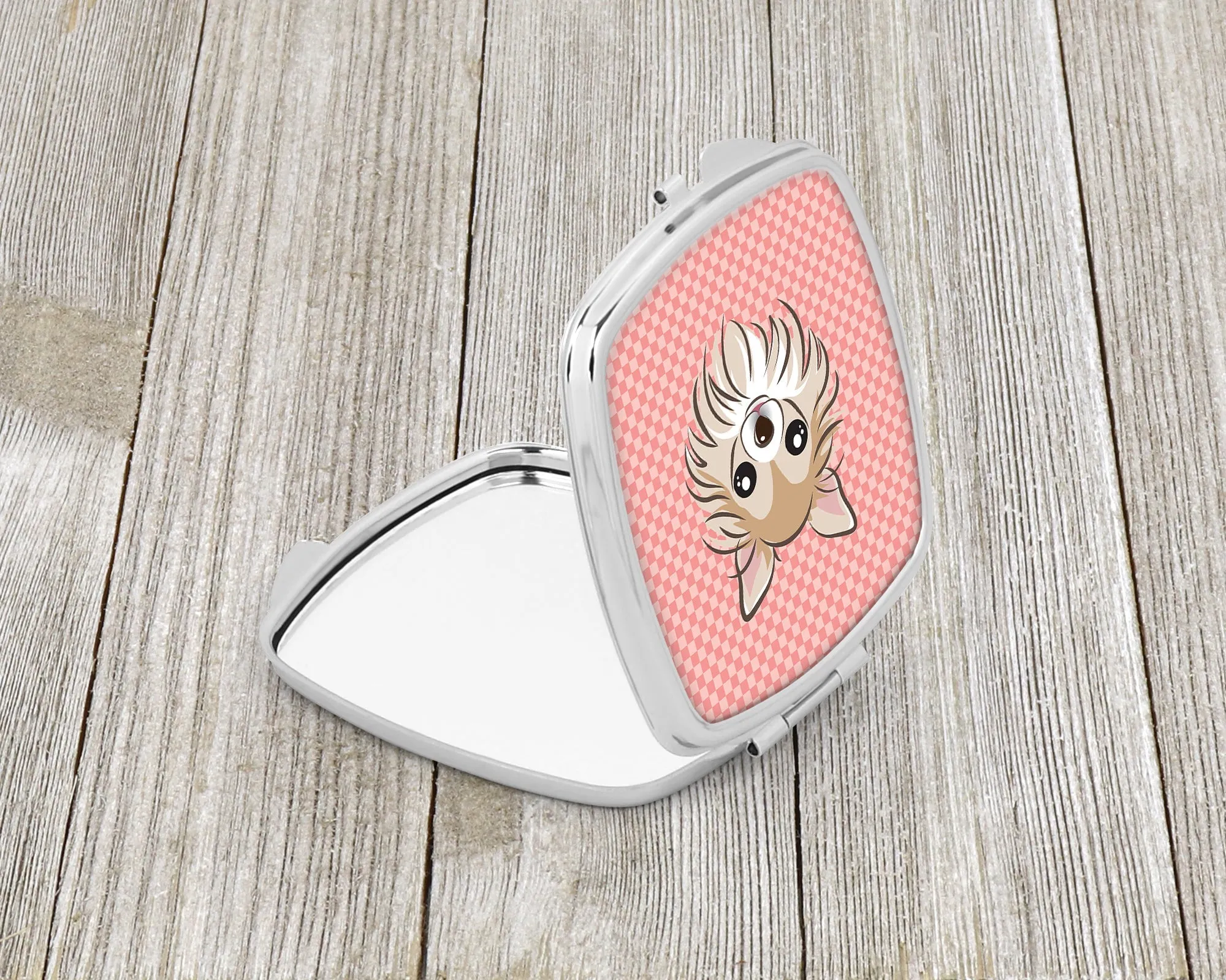 Checkerboard Pink Chihuahua Compact Mirror BB1251SCM by Caroline's Treasures
