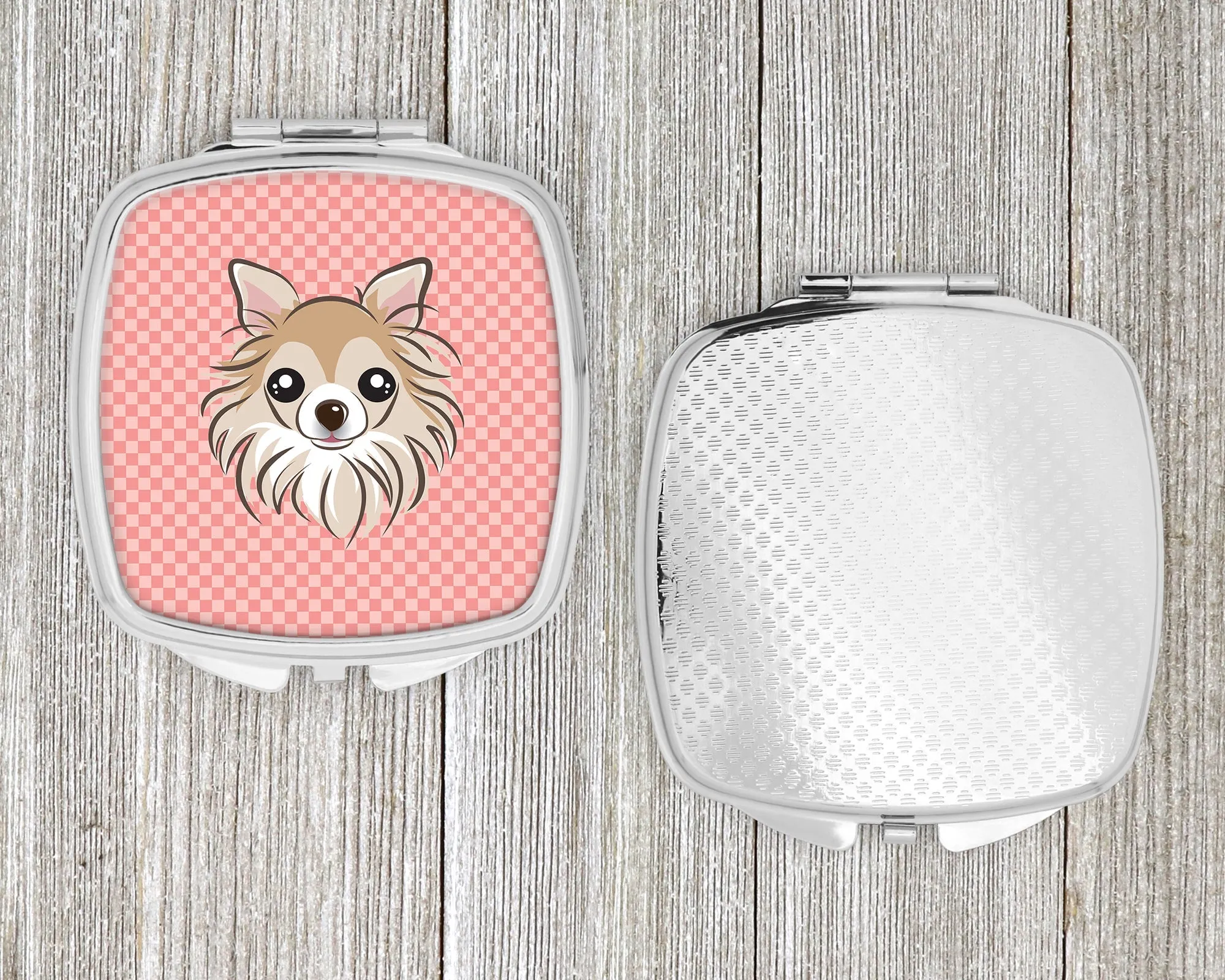 Checkerboard Pink Chihuahua Compact Mirror BB1251SCM by Caroline's Treasures