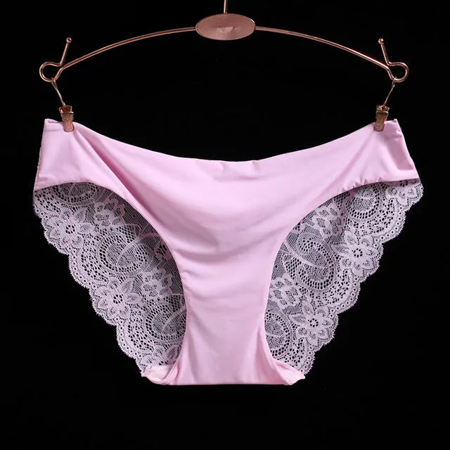 L-2XL!Free shipping!Hot sale!  women's sexy lace panties seamless cotton breathable panty Hollow briefs Plus Size girl underwear