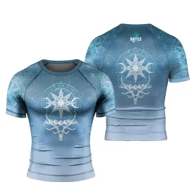 Light Blue YULE Vikings Men's Short Sleeve Rash Guard
