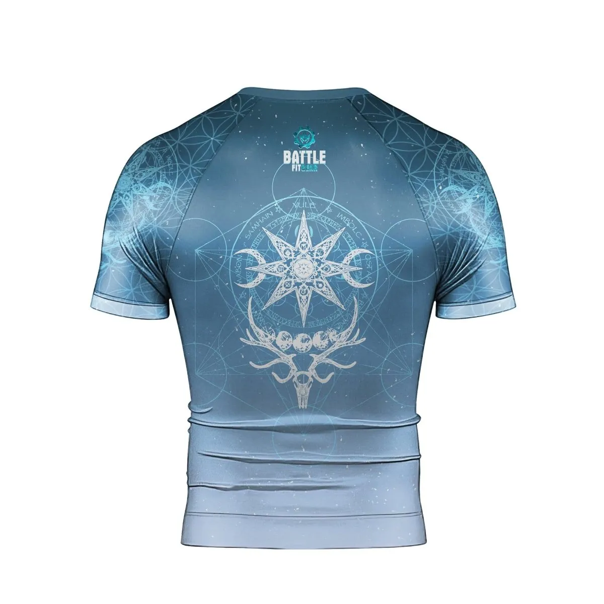 Light Blue YULE Vikings Men's Short Sleeve Rash Guard