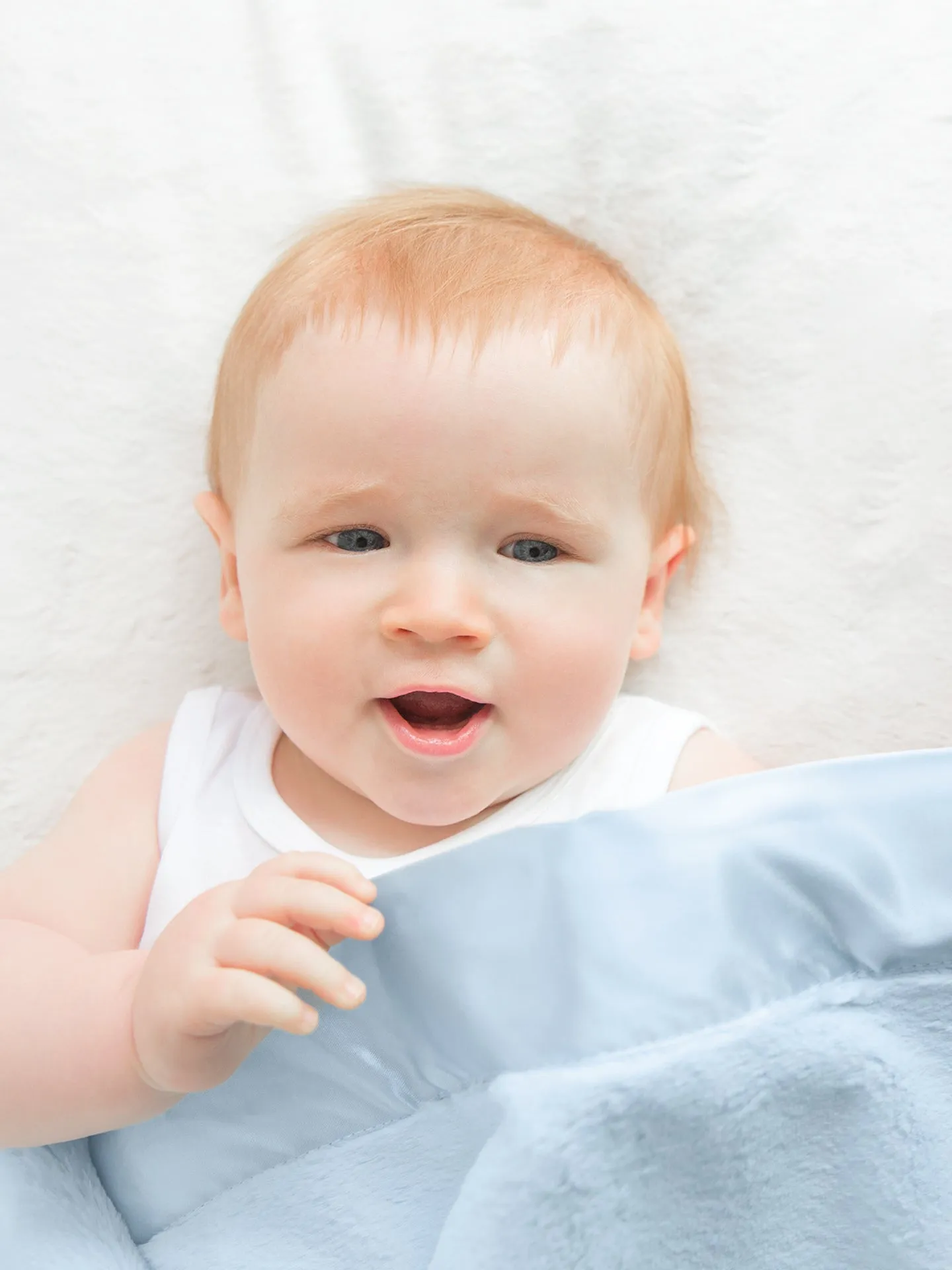 Luxe Solid Baby Blanket - Blue by Little Giraffe
