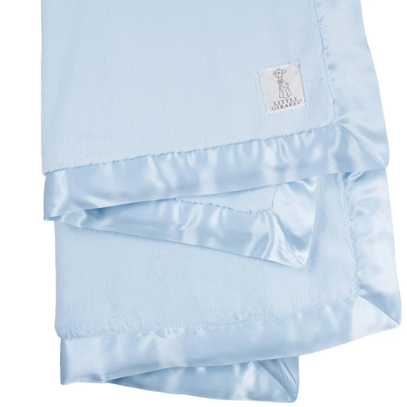 Luxe Solid Baby Blanket - Blue by Little Giraffe