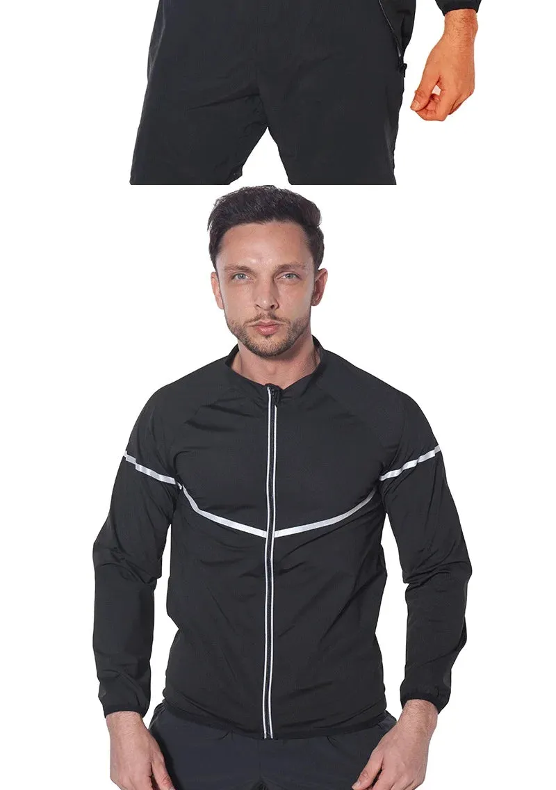 Men Sauna Jacket for Slimming Long Sleeve Sweat Top Zipper | Aharon