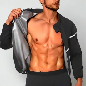 Men Sauna Jacket for Slimming Long Sleeve Sweat Top Zipper | Aharon