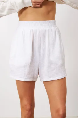 Mila Cotton Gauze Short - Gardenia