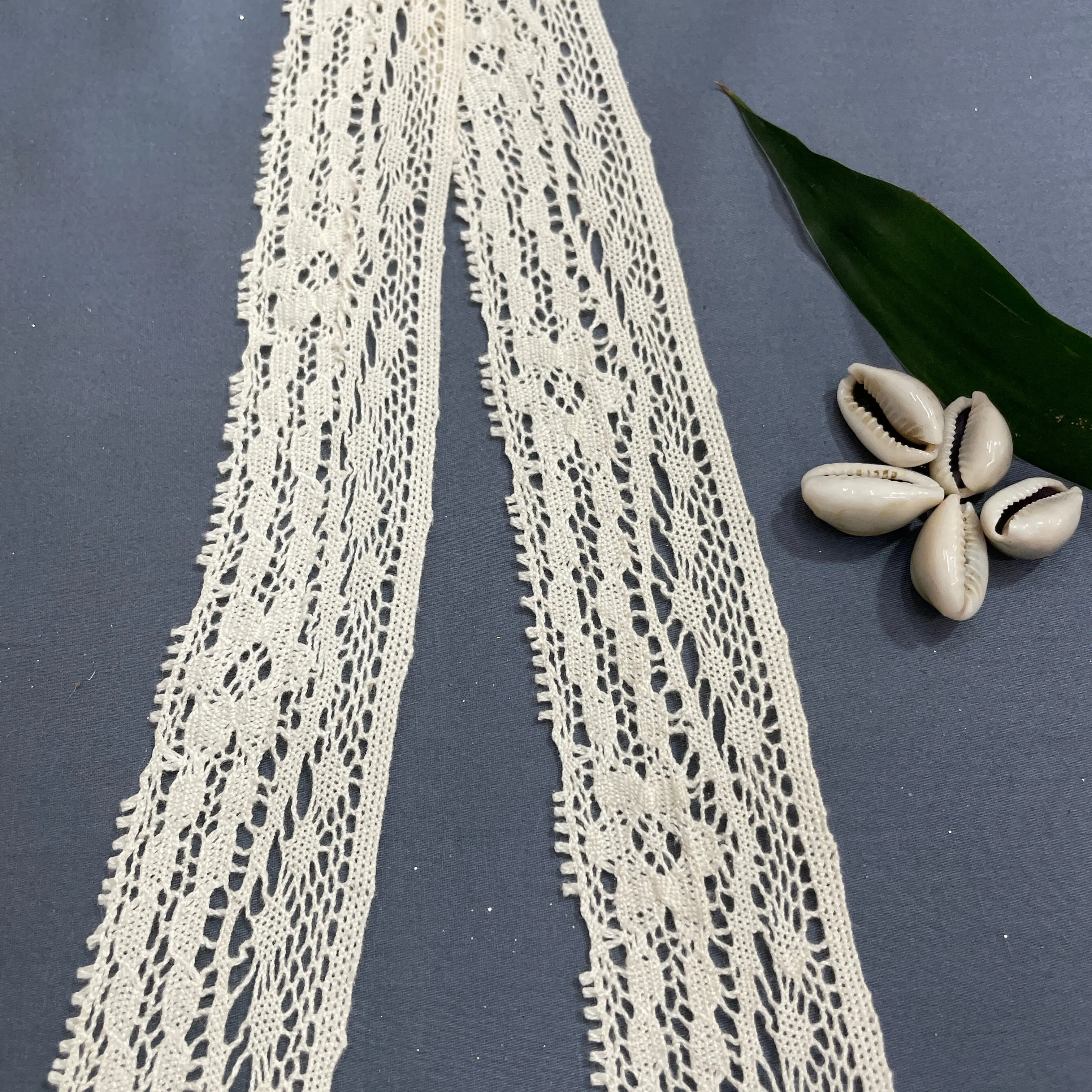 Off Cream Floral Dyeable Cotton Lace