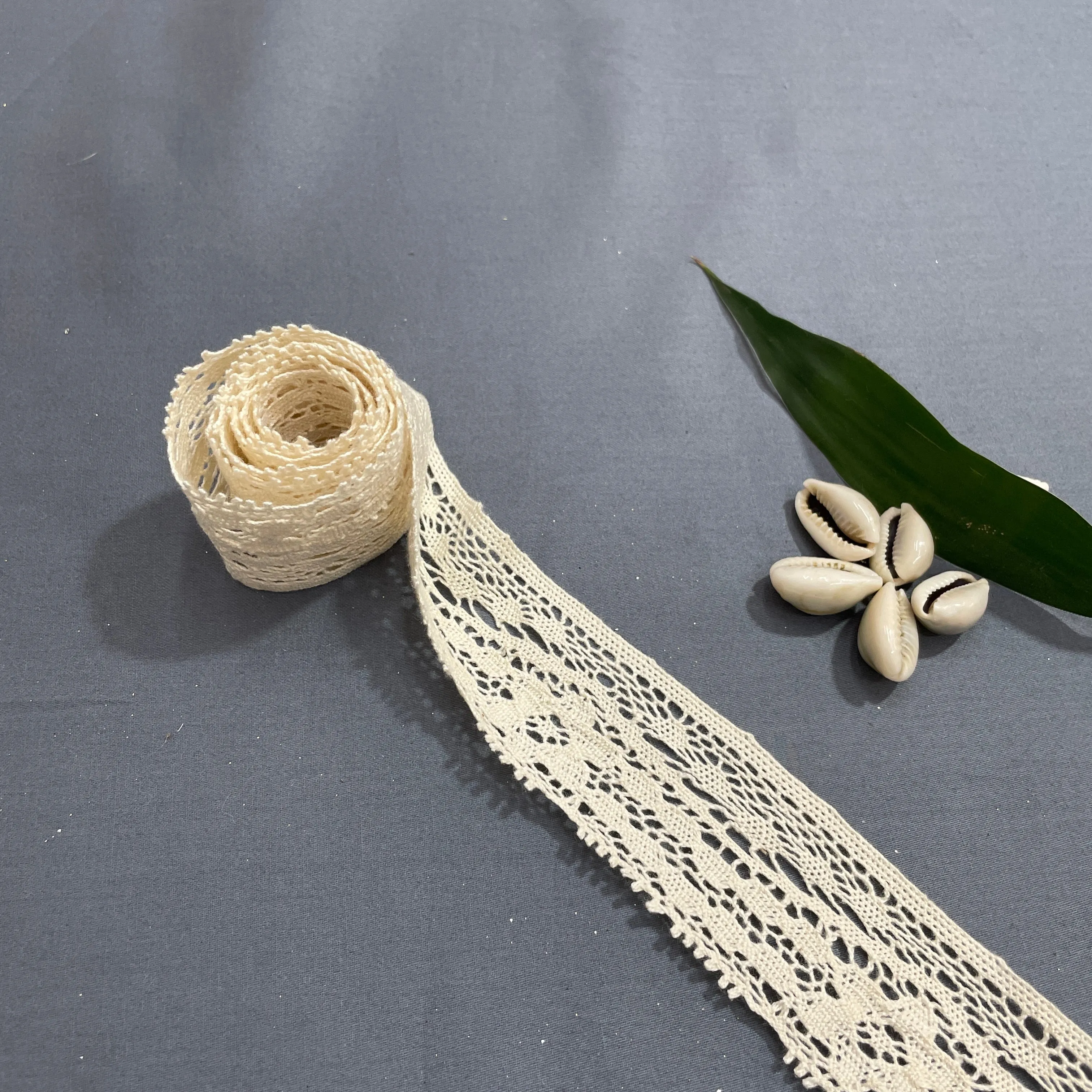 Off Cream Floral Dyeable Cotton Lace