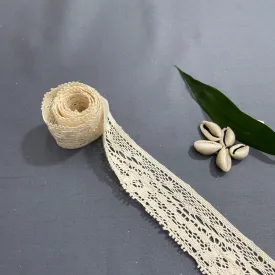 Off Cream Floral Dyeable Cotton Lace