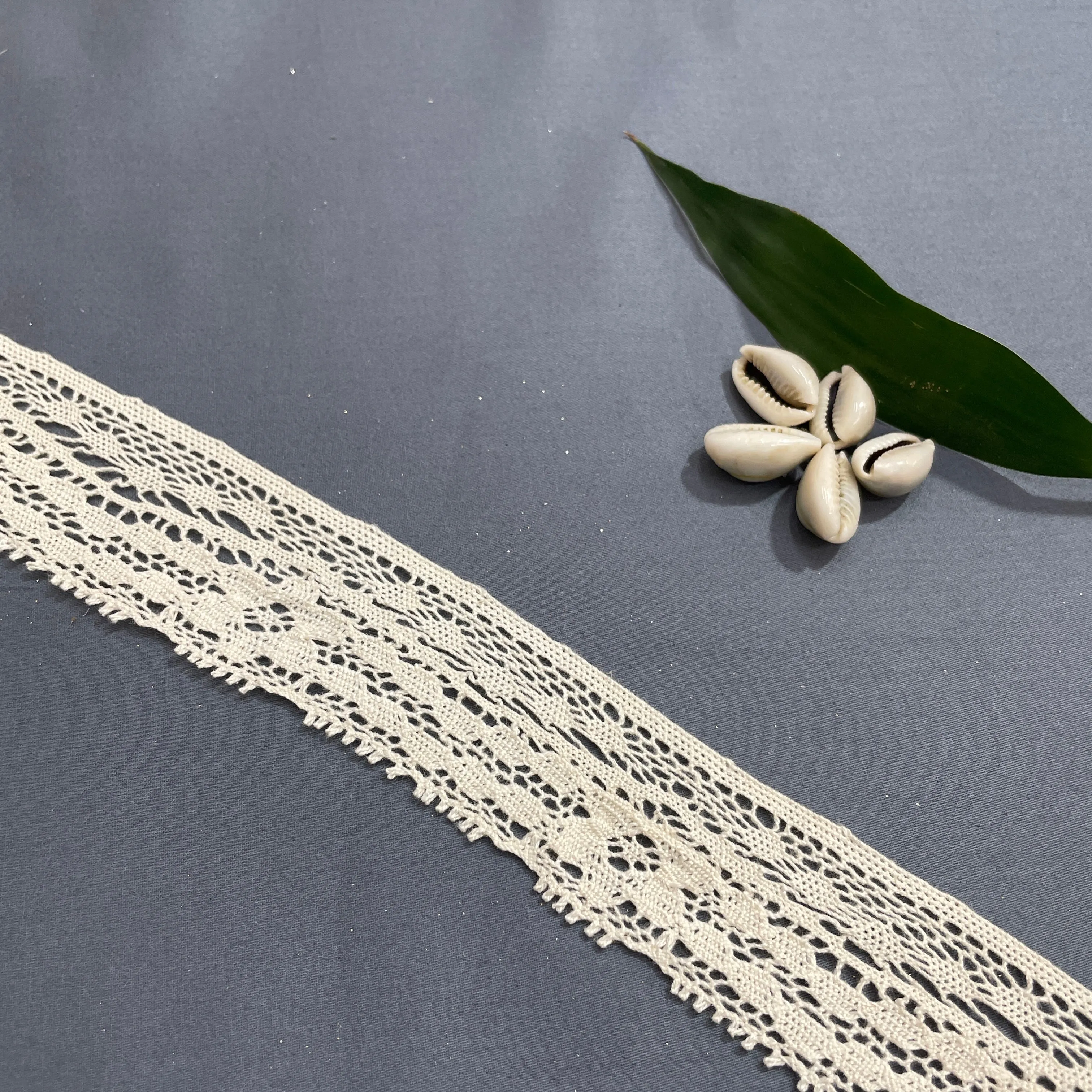 Off Cream Floral Dyeable Cotton Lace