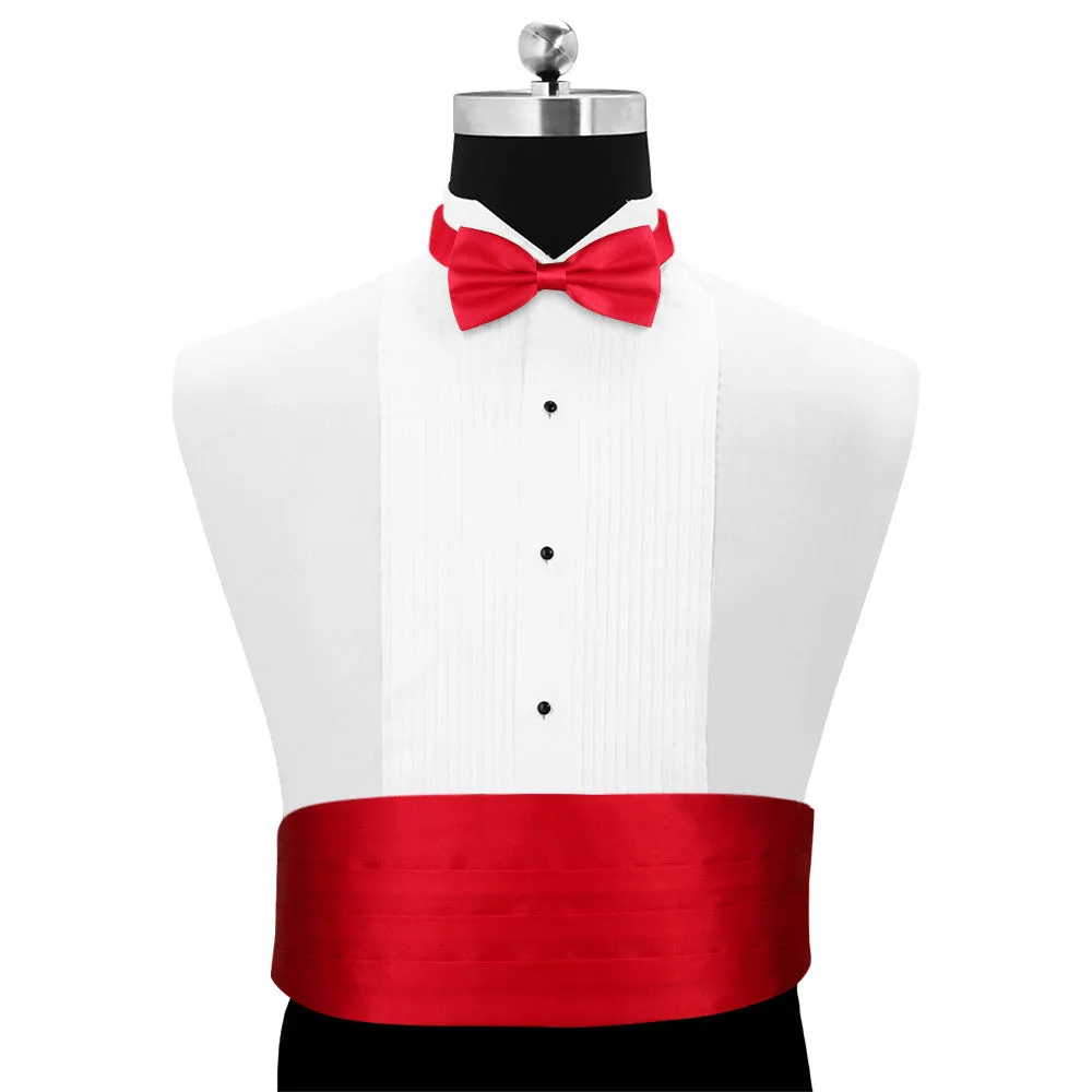 Peluche Sultry Red Cummerbund & Bow Tie Set