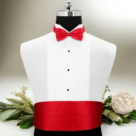 Peluche Sultry Red Cummerbund & Bow Tie Set