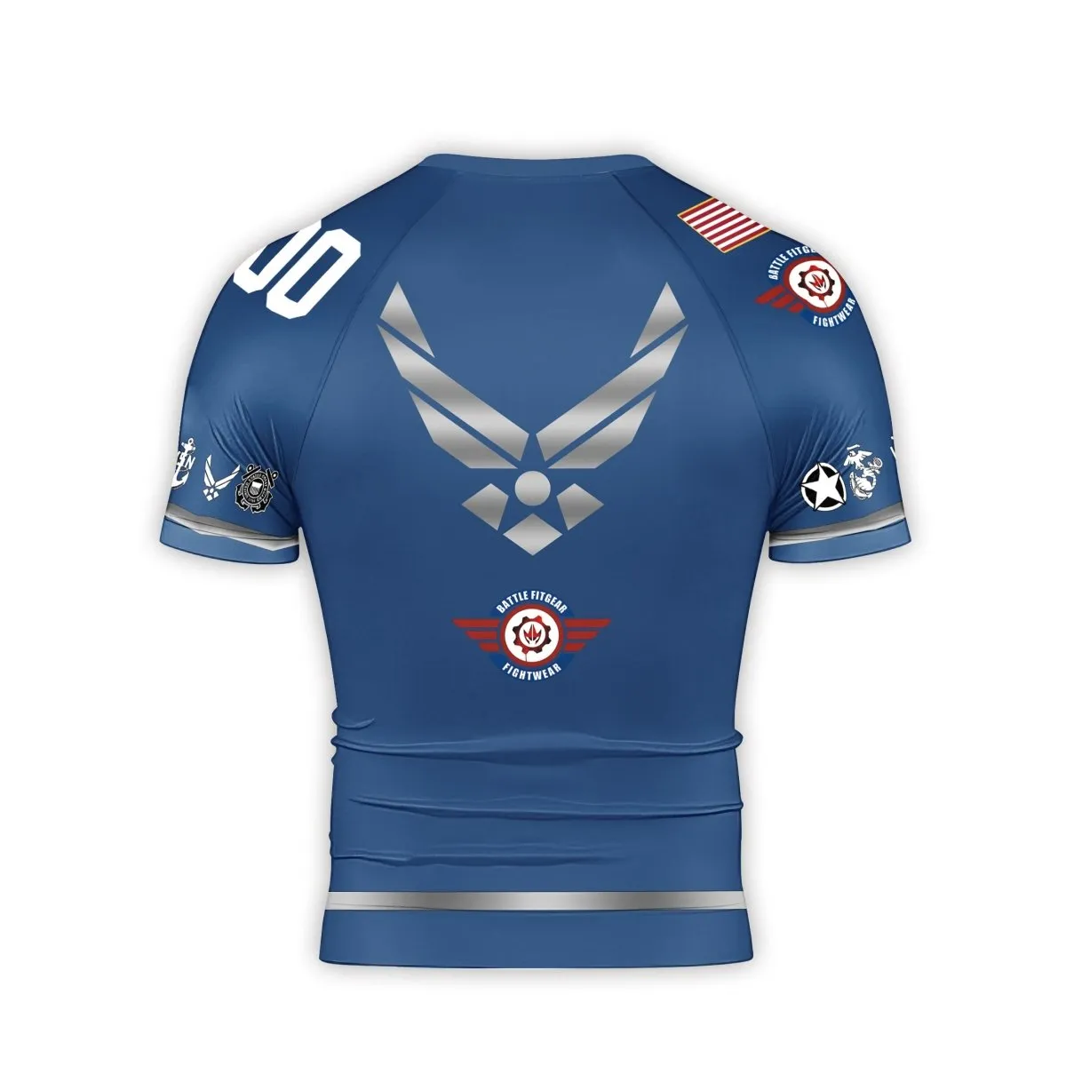 Personalized USA Air Force Veteran Men's Short Sleeve Rash Guard
