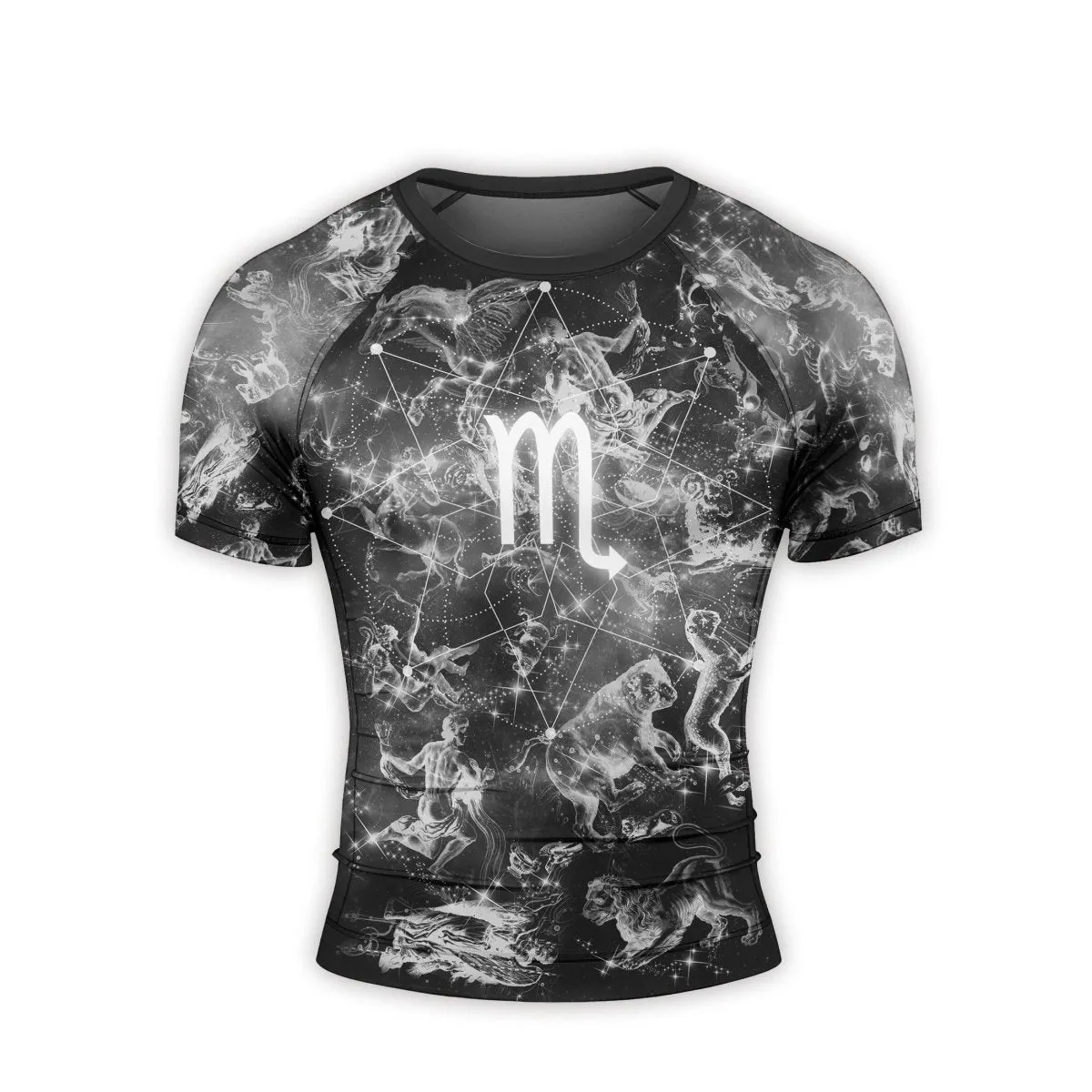 Personalized Zodiac Scorpio Short Sleeve Rash Guard