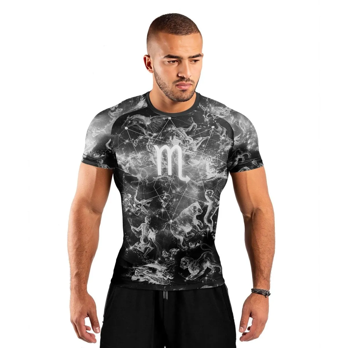 Personalized Zodiac Scorpio Short Sleeve Rash Guard