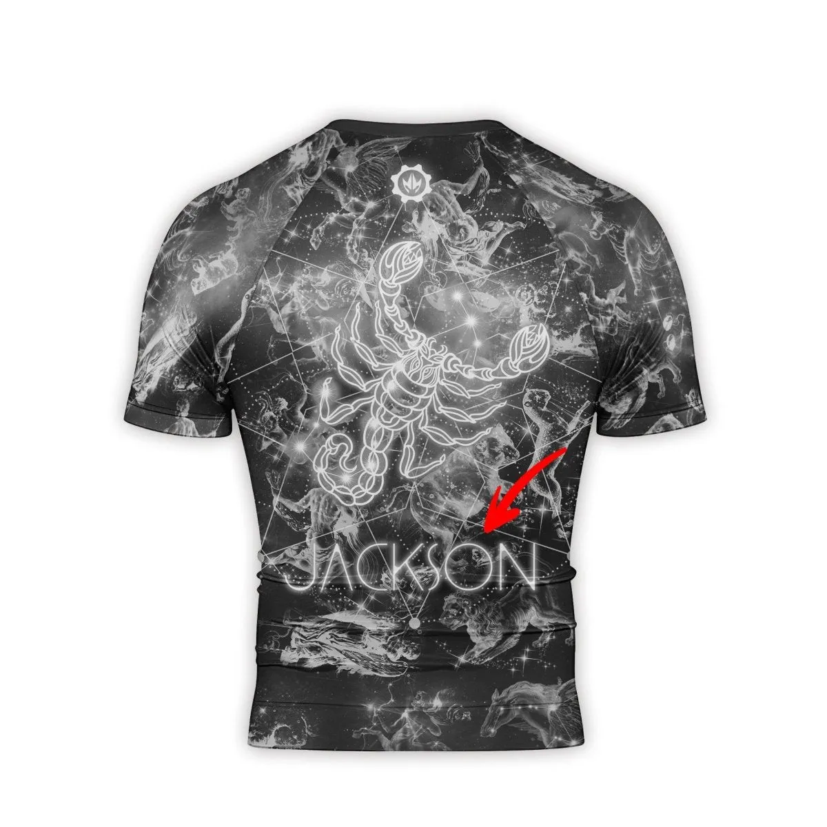 Personalized Zodiac Scorpio Short Sleeve Rash Guard
