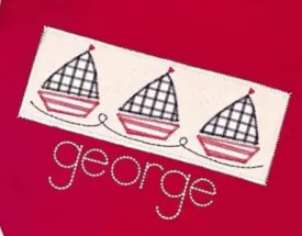 Sailboat Trio in Smock Plate Applique **DESIGN ONLY**