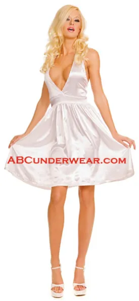 Scarlet Satin V-neck Dress