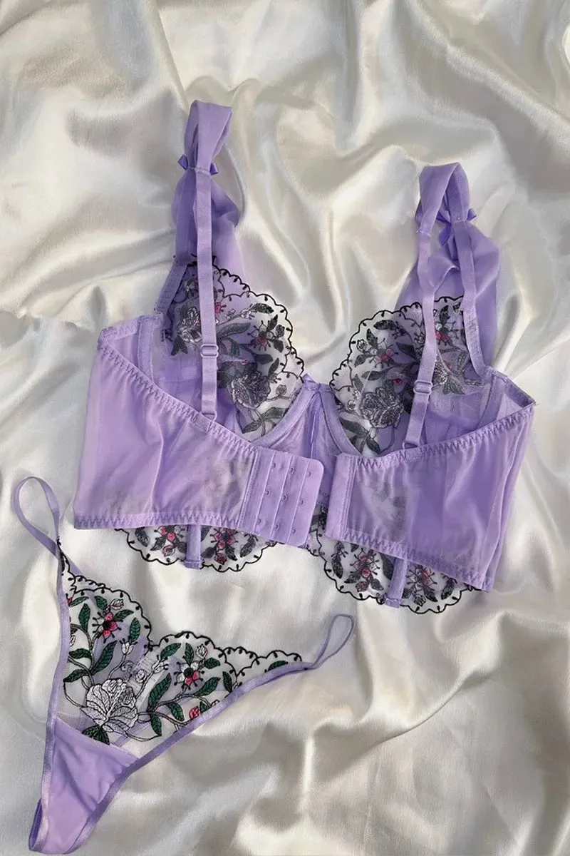 Silk n Satin Thong Lingerie Set