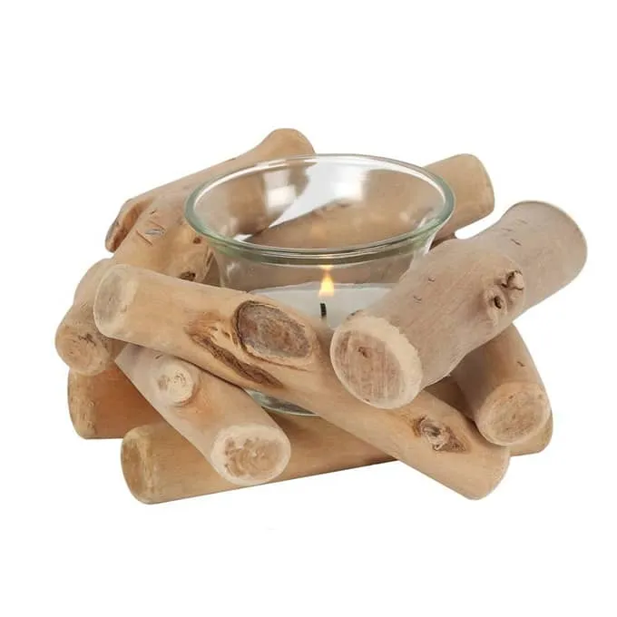 Small Single Driftwood Candle Holder